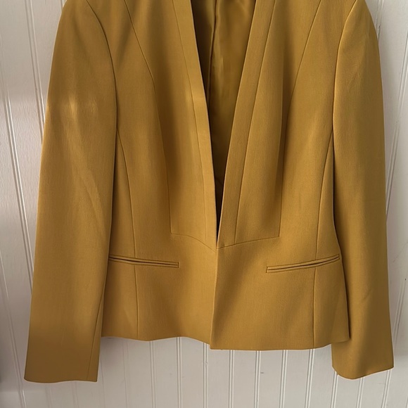 Kasper Yellow Mustard Minimalist Design Blazer sz M - Picture 8 of 15
